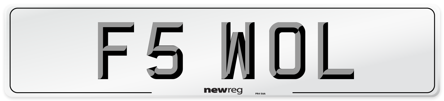 F5 WOL Number Plate from New Reg
